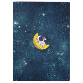 Personalized Astronaut on Moon with Rocket クリップボード (裏面)