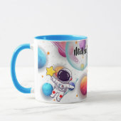 Personalized Astronaut & Planets Kids Mug マグカップ (左)