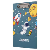 Personalized Astronaut Space School Supplies クリップボード (左)