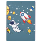Personalized Astronaut Space School Supplies クリップボード (裏面)