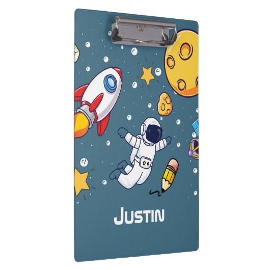Personalized Astronaut Space School Supplies クリップボード (右)