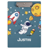 Personalized Astronaut Space School Supplies クリップボード (正面)