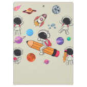 Personalized Astronauts and Planets Back to School クリップボード (裏面)