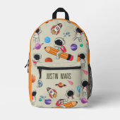 Personalized Astronauts and Planets Back to School プリントバックパック (正面)