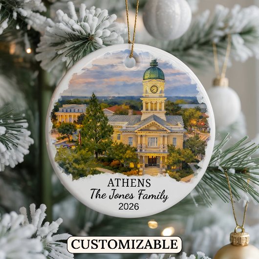 Personalized Athens Ornament, Custom Georgia セラミックオーナメント