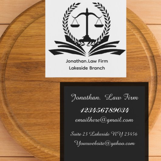 Personalized attorney engrave law firm スクエア名刺