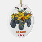 Personalized ATV Christmas Four Wheeler Holiday セラミックオーナメント (右)