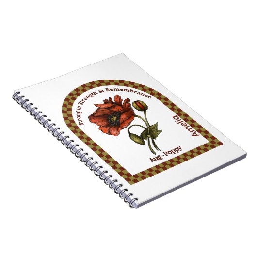 Personalized August Birth Month Flower Notebook ノートブック (右側)