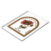 Personalized August Birth Month Flower Notebook ノートブック (左側)