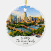 Personalized Austin Ornament, Custom Texas セラミックオーナメント (正面)