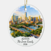 Personalized Austin Ornament, Custom Texas セラミックオーナメント (左)