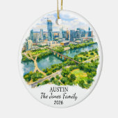Personalized Austin Ornament, Custom Texas セラミックオーナメント (左)