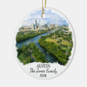 Personalized Austin Ornament, Custom Texas セラミックオーナメント (左)