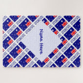 Personalized Australia Flag Tiled ジグソーパズル (横)