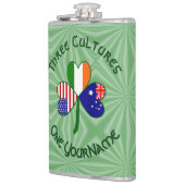 Personalized Australia Ireland USA Shamrock Large フラスク (左)