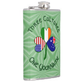 Personalized Australia Ireland USA Shamrock Large フラスク (右)