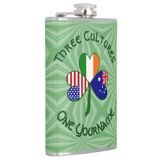 Personalized Australia Ireland USA Shamrock Large フラスク (右)