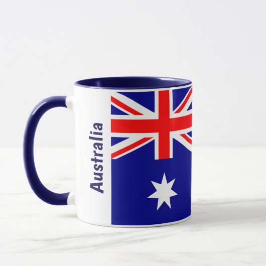 Personalized Australian Flag True Blue Heritage Pr マグカップ (左)