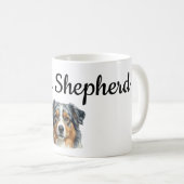 Personalized Australian Shepherd Mug Wrap – Custom コーヒーマグカップ (正面右)