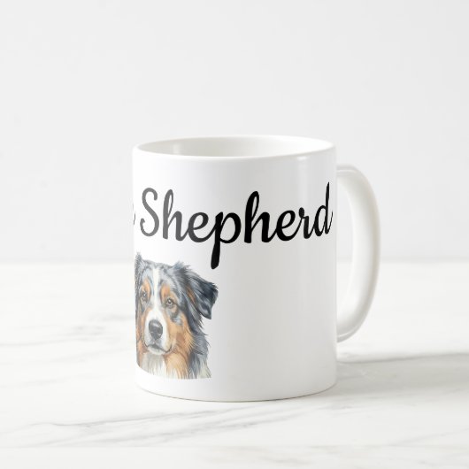 Personalized Australian Shepherd Mug Wrap – Custom コーヒーマグカップ (正面右)