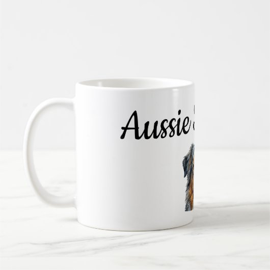 Personalized Australian Shepherd Mug Wrap – Custom コーヒーマグカップ (左)