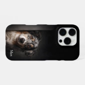 Personalized Australian Shepherd Portrait iPhone C iPhoneケース (裏面横)
