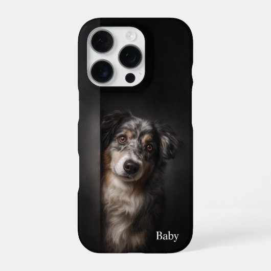 Personalized Australian Shepherd Portrait iPhone C iPhoneケース (裏面)