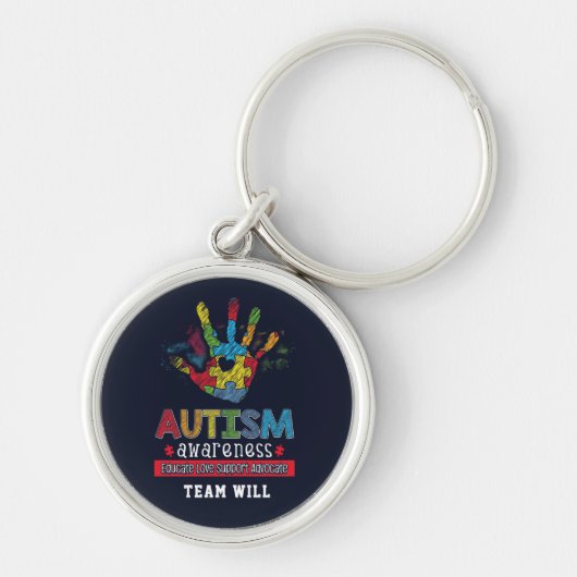 Personalized Autism Awareness Educate Advocate キーホルダー (正面)