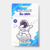 Personalized Autism ID Card – Emergency Alert  バッジ (正面)