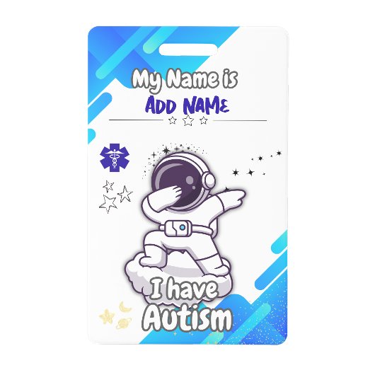 Personalized Autism ID Card – Emergency Alert  バッジ