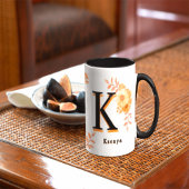 Personalized Autumn Floral Mug - Custom Name & Ini マグカップ