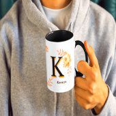 Personalized Autumn Floral Mug - Custom Name & Ini マグカップ