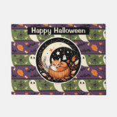 Personalized Autumn Fox with Cute Ghosts ドアマット (正面)