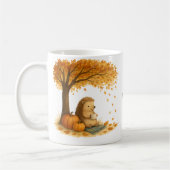Personalized Autumn Hedgehog Under Tree Coffee Mug コーヒーマグカップ (左)