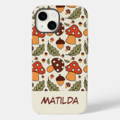 Personalized Autumn Mushroom & Acorn Phone Case Case-Mate iPhoneケース (裏面)