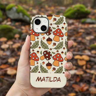 Personalized Autumn Mushroom & Acorn Phone Case Case-Mate iPhone 14ケース