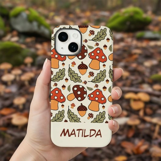 Personalized Autumn Mushroom & Acorn Phone Case Case-Mate iPhoneケース