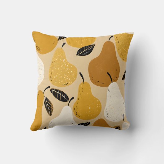 Personalized Autumn Pear Fruit Design クッション (裏面)