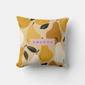 Personalized Autumn Pear Fruit Design クッション (正面)
