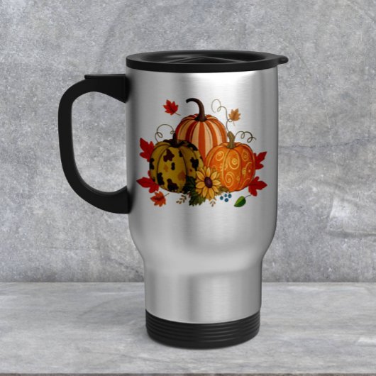 Personalized Autumn Pumpkin Patch Custom Name Mug トラベルマグ