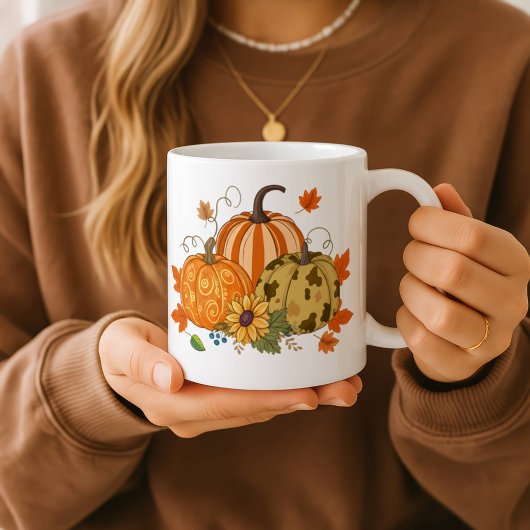 Personalized Autumn Pumpkin Patch Custom Name Mug トラベルマグ