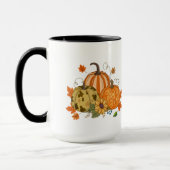 Personalized Autumn Pumpkin Patch Custom Name Mug マグカップ (左)