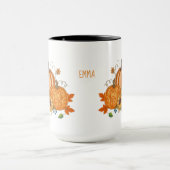 Personalized Autumn Pumpkin Patch Custom Name Mug マグカップ (中央)