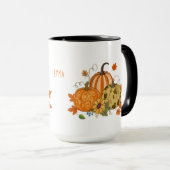 Personalized Autumn Pumpkin Patch Custom Name Mug マグカップ (正面右)