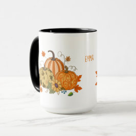 Personalized Autumn Pumpkin Patch Custom Name Mug マグカップ