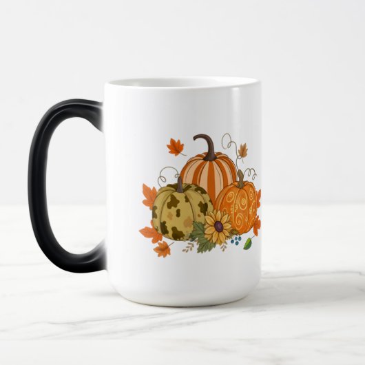 Personalized Autumn Pumpkin Patch Custom Name Mug モーフィングマグカップ (左)