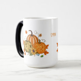 Personalized Autumn Pumpkin Patch Custom Name Mug モーフィングマグカップ
