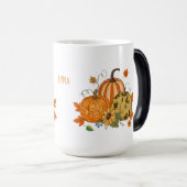 Personalized Autumn Pumpkin Patch Custom Name Mug モーフィングマグカップ (正面右)