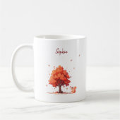 Personalized Autumn Tree and Squirrel  コーヒーマグカップ (左)