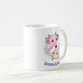 Personalized Axolotl Couple Valentine Mug コーヒーマグカップ (正面右)